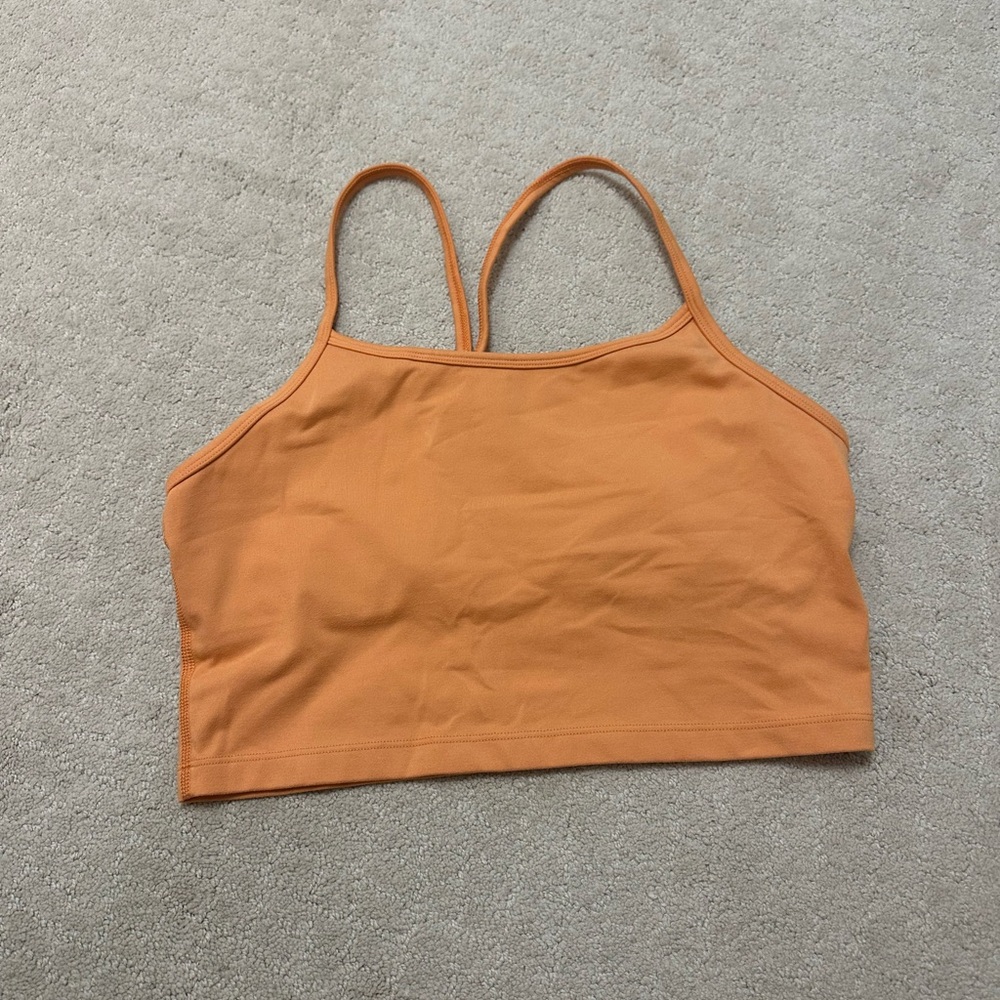 aerie orange workout top, soft buttery material, built in bra